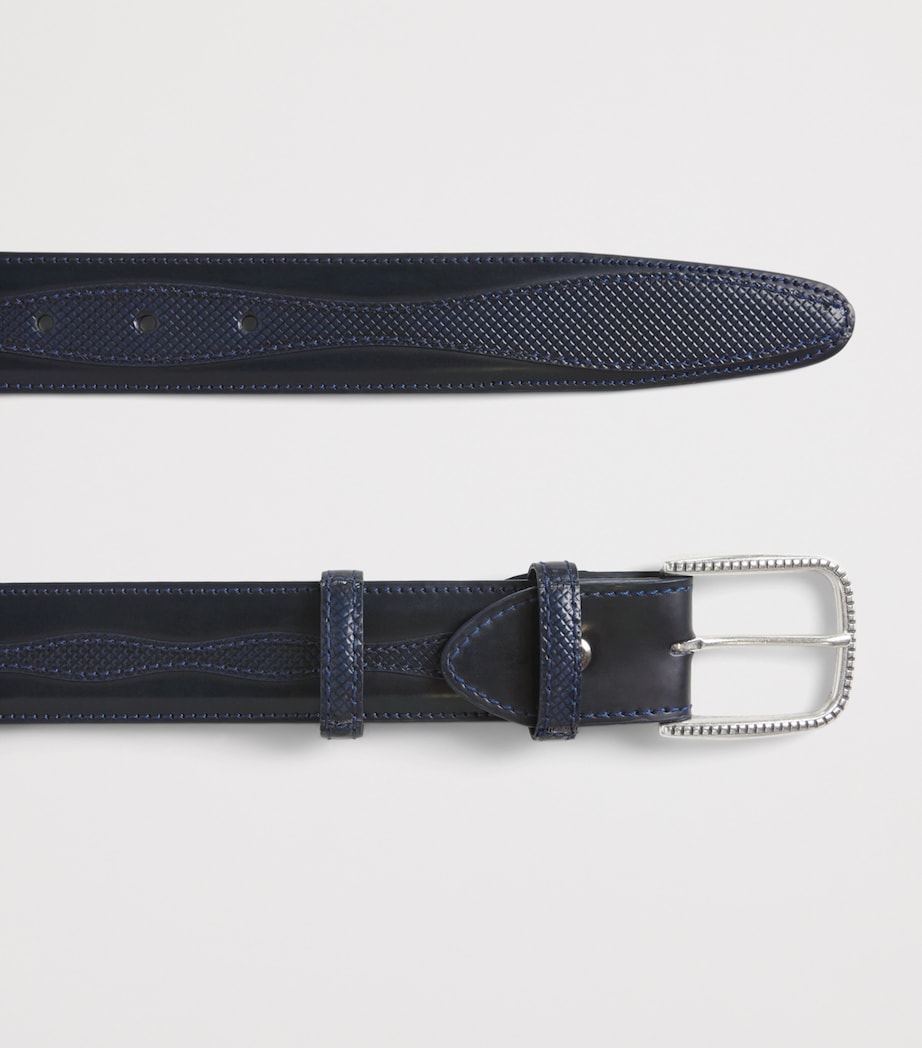 Elliot Rhodes leather Jolson belt with textured design (British brand)