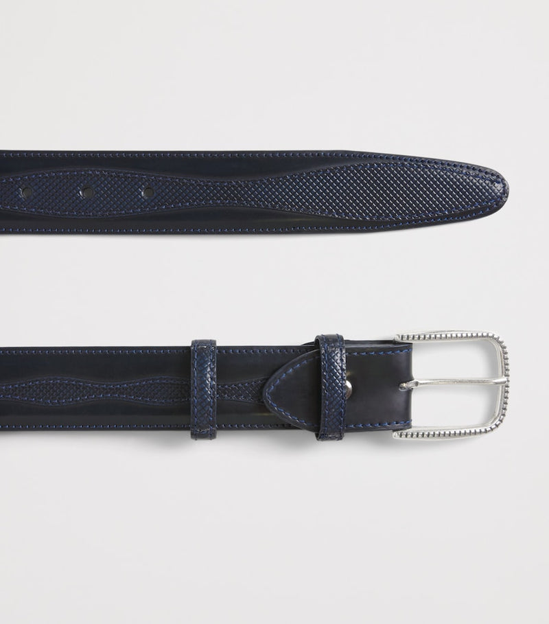 Elliot Rhodes leather Jolson belt with textured design (British brand)