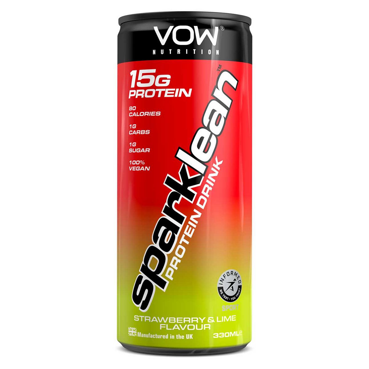 VOW Nutrition SparkLean Protein Drink Strawberry & Lime 330ml GOODS Boots   