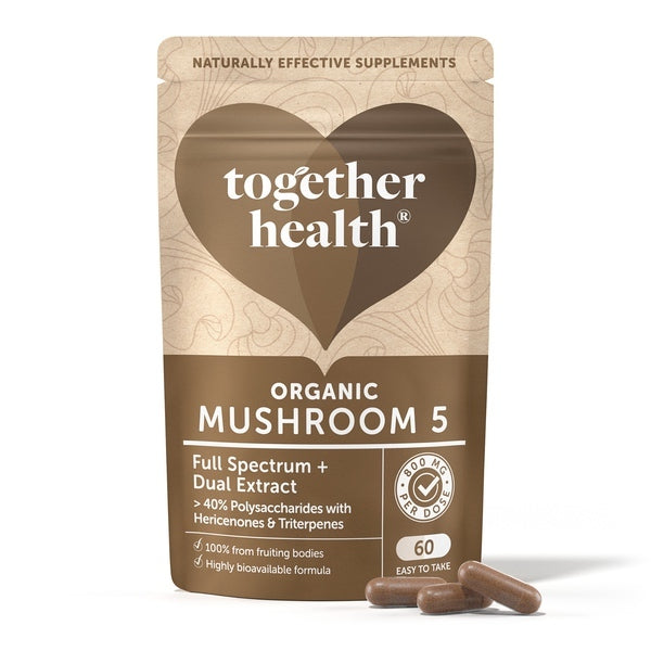 Together Health Mushroom 5 Extract - 9300 mg - Organic - x60 GOODS Superdrug   