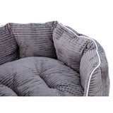 Oval pet bed in grey cord medium (British brand)