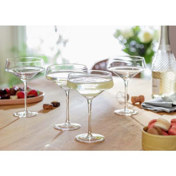 Habitat Sahara set of 4 champagne coupe glasses (British brand)