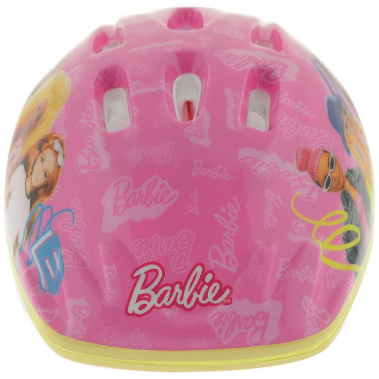 Barbie pink kids bike helmet adjustable dial, imported from the UK