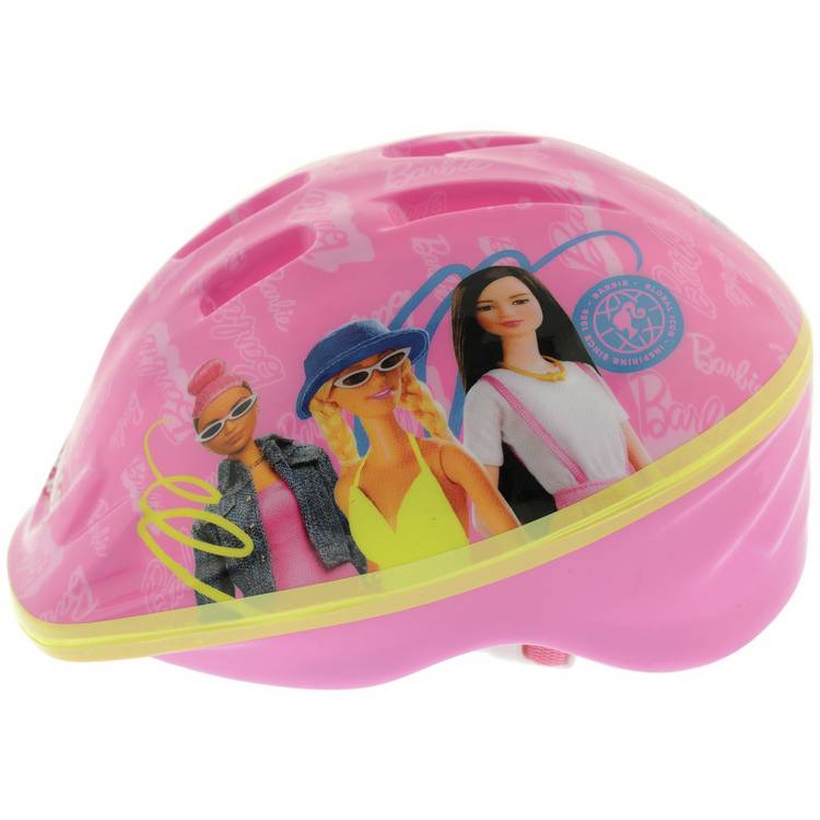 Barbie pink kids bike helmet adjustable dial, imported from the UK