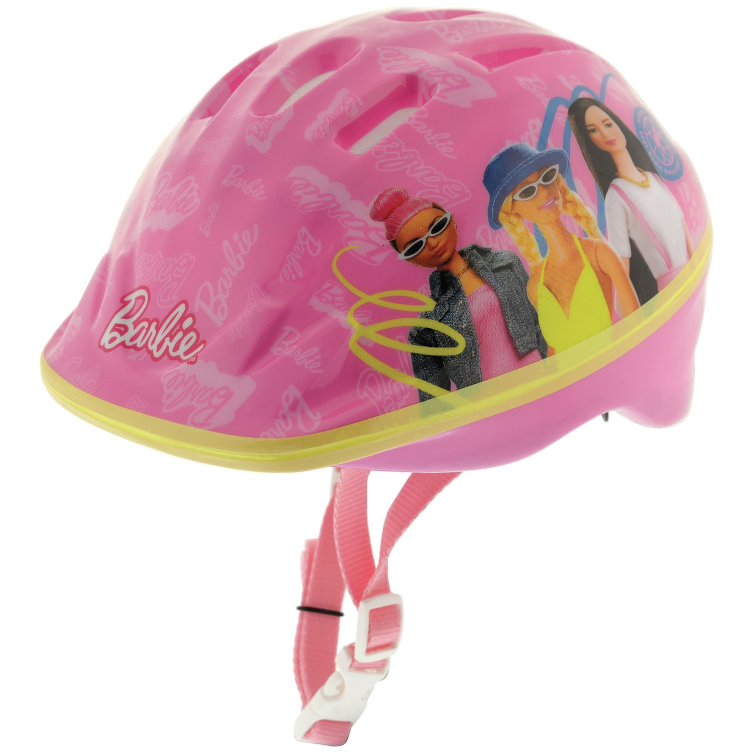 Barbie pink kids bike helmet adjustable dial, imported from the UK