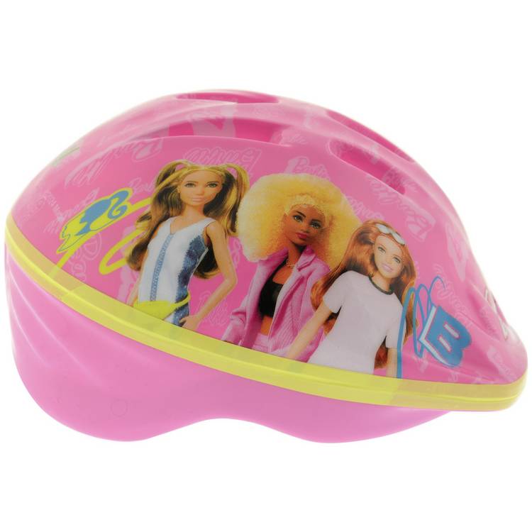 Barbie pink kids bike helmet adjustable dial, imported from the UK