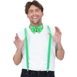 Smiffys bow tie and braces kit green, imported from the UK