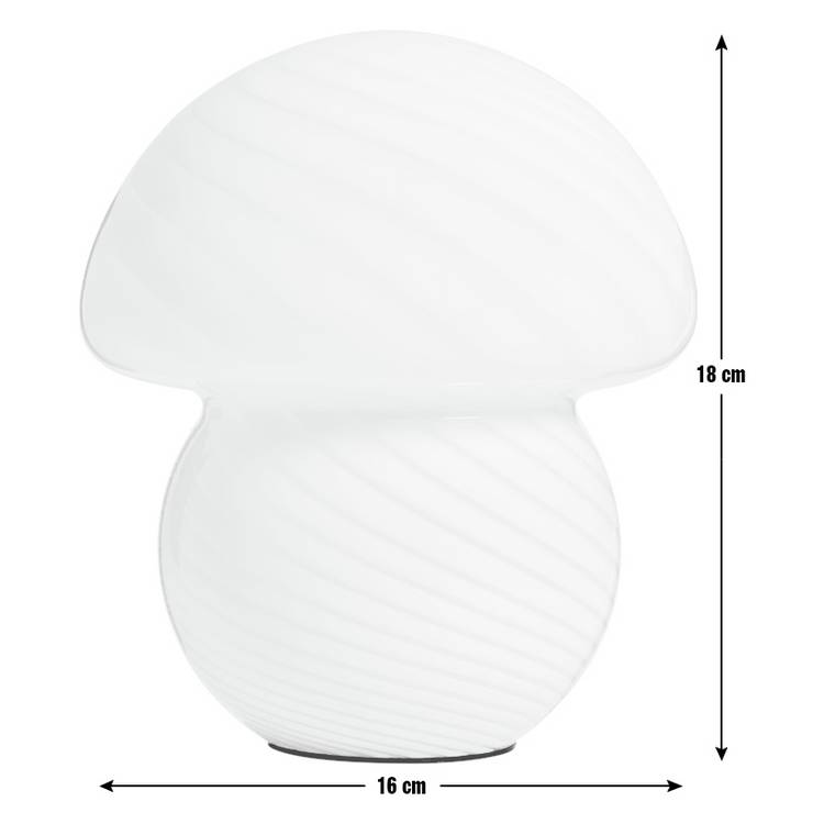 Habitat mushroom striped white table lamp (British brand)