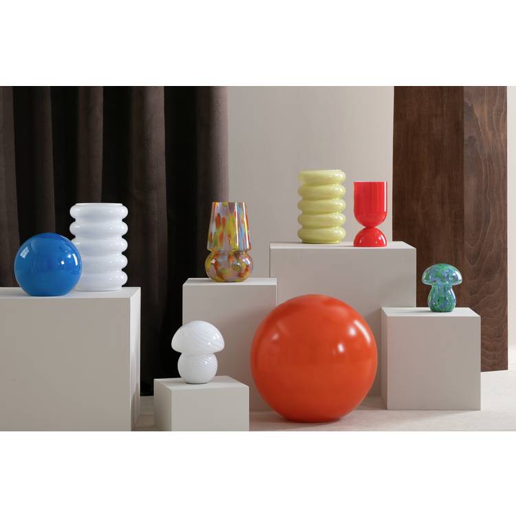 Habitat mushroom striped white table lamp (British brand)