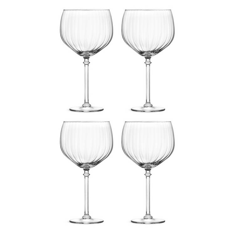 Habitat optic ribbed gin glasses set of 4 (British brand)