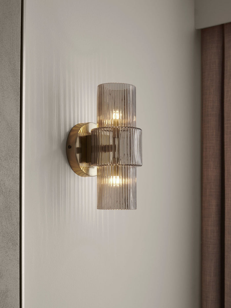 Lipsy gold ribbed glass wall light (British brand)