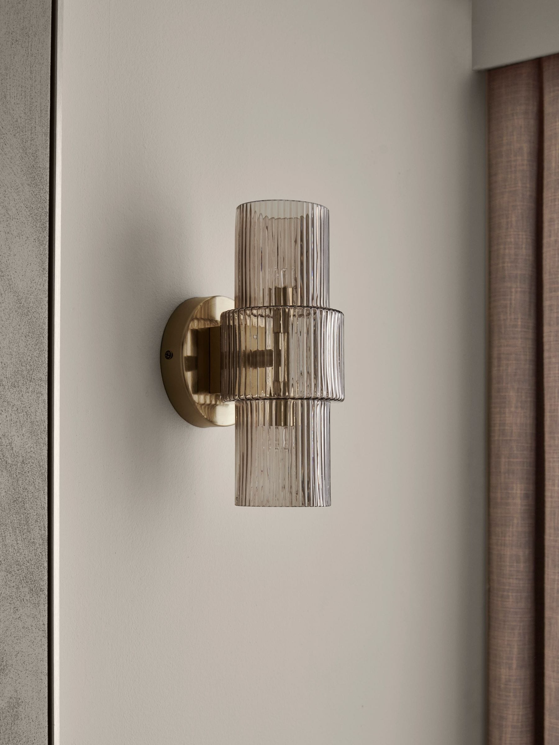 Lipsy gold ribbed glass wall light (British brand)
