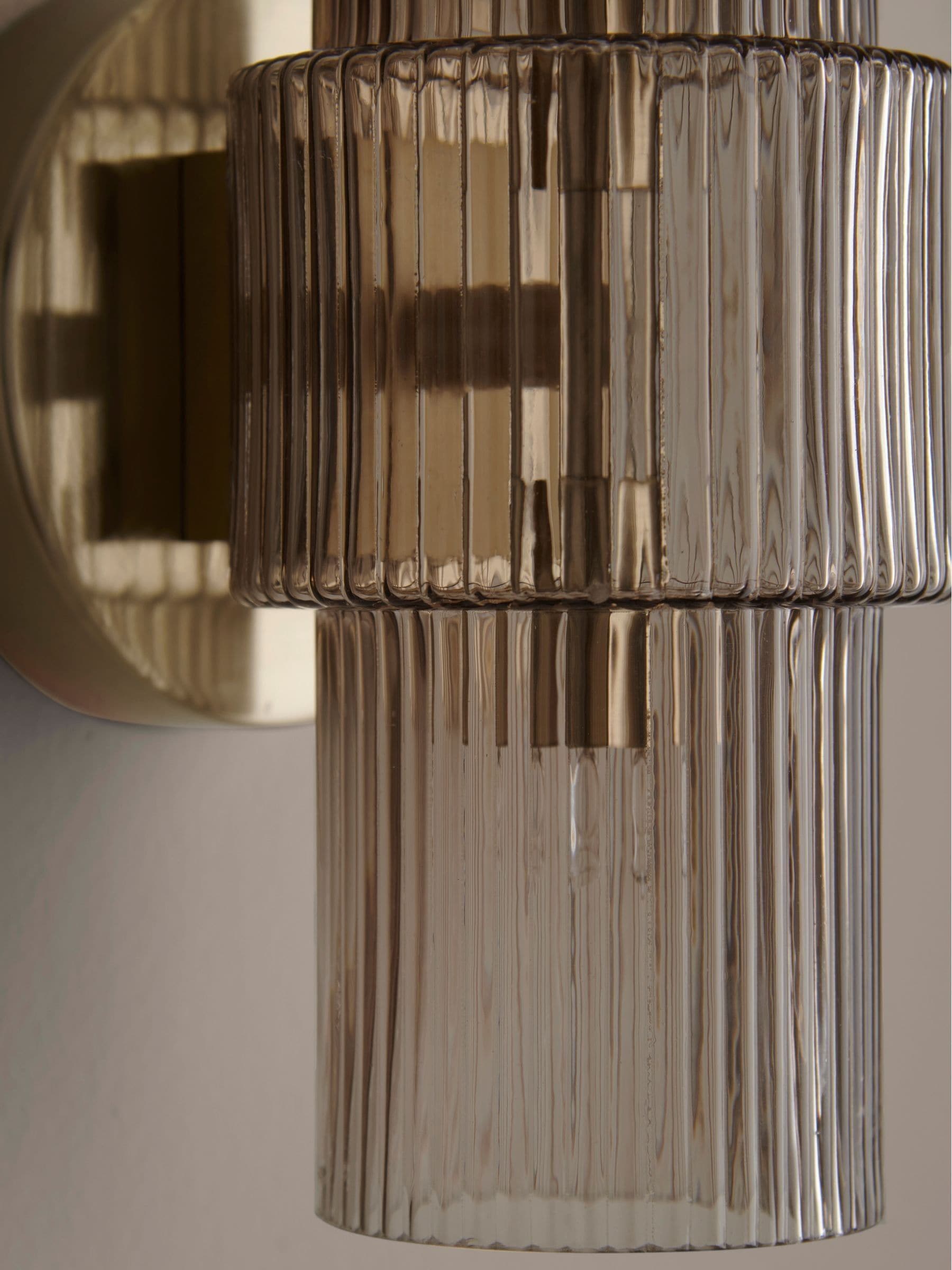 Lipsy gold ribbed glass wall light (British brand)