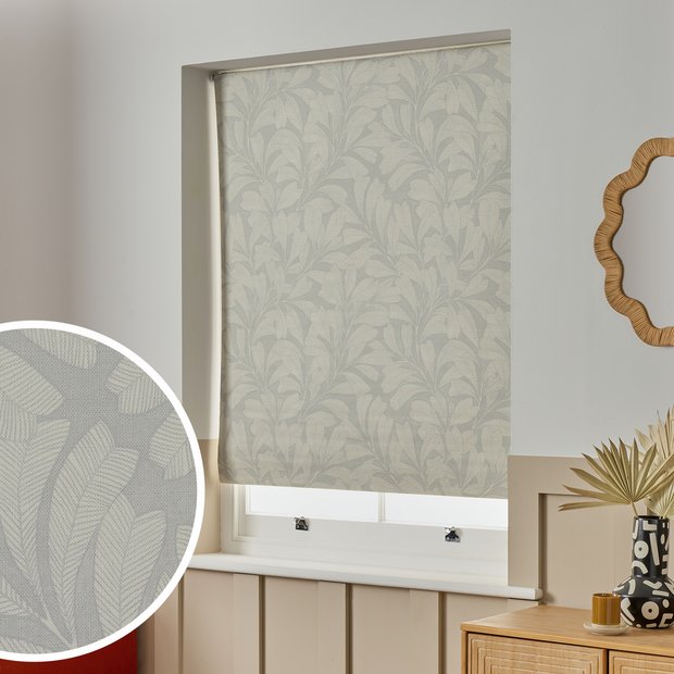 Habitat grey linear leaves blackout roller blind 90cm, UK version