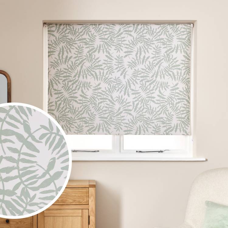 Argos Home leaf print blackout green roller blind 90cm (British brand)