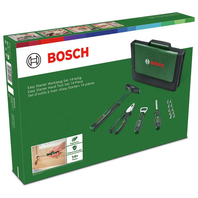 Bosch 14 Piece Easy Starter Hand Tool Set, UK version