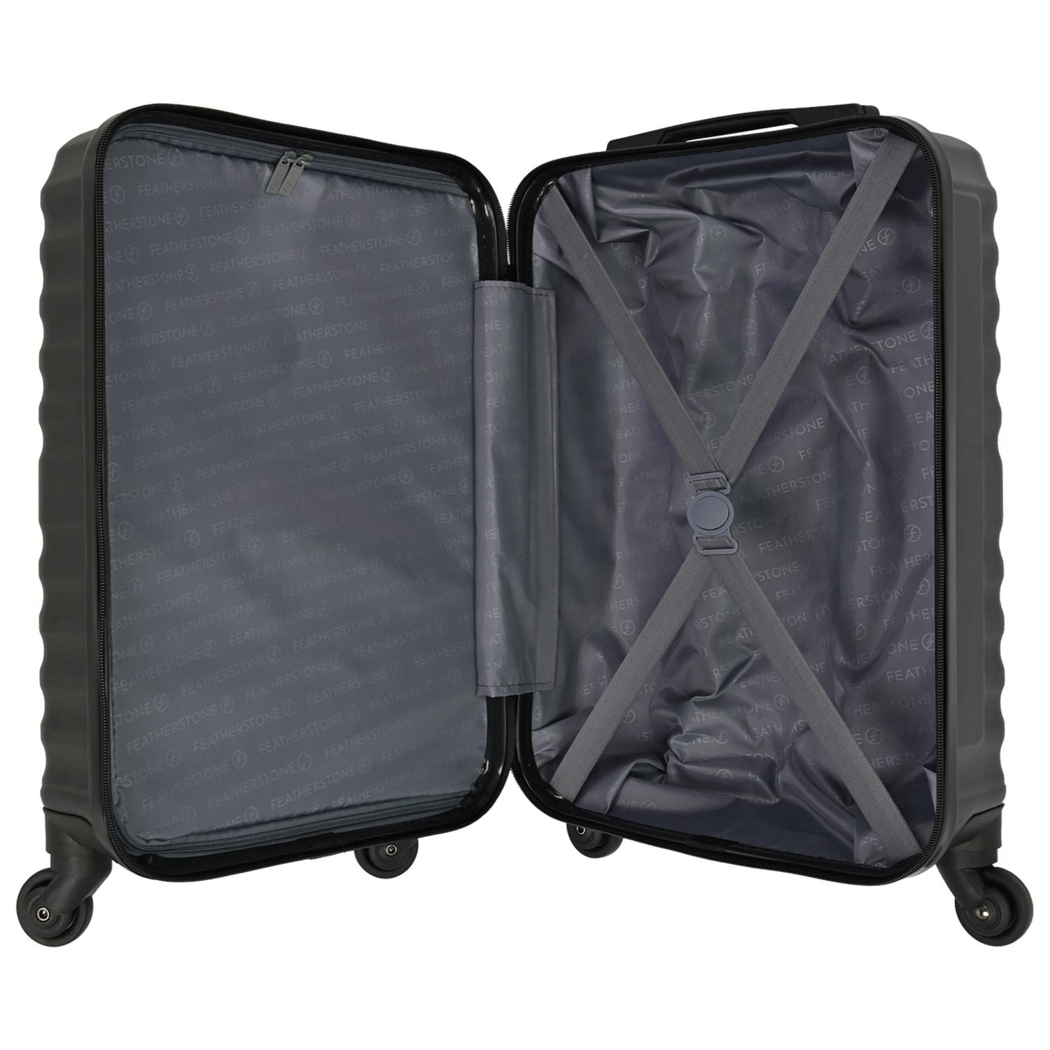 Featherstone 4-wheel hard cabin suitcase black (British brand)