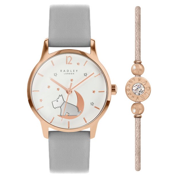 Radley watch bracelet set grey leather strap, imported from the UK