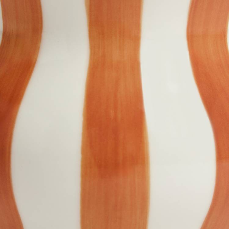 Habitat hand painted stripe vase rust 25cm (British brand)