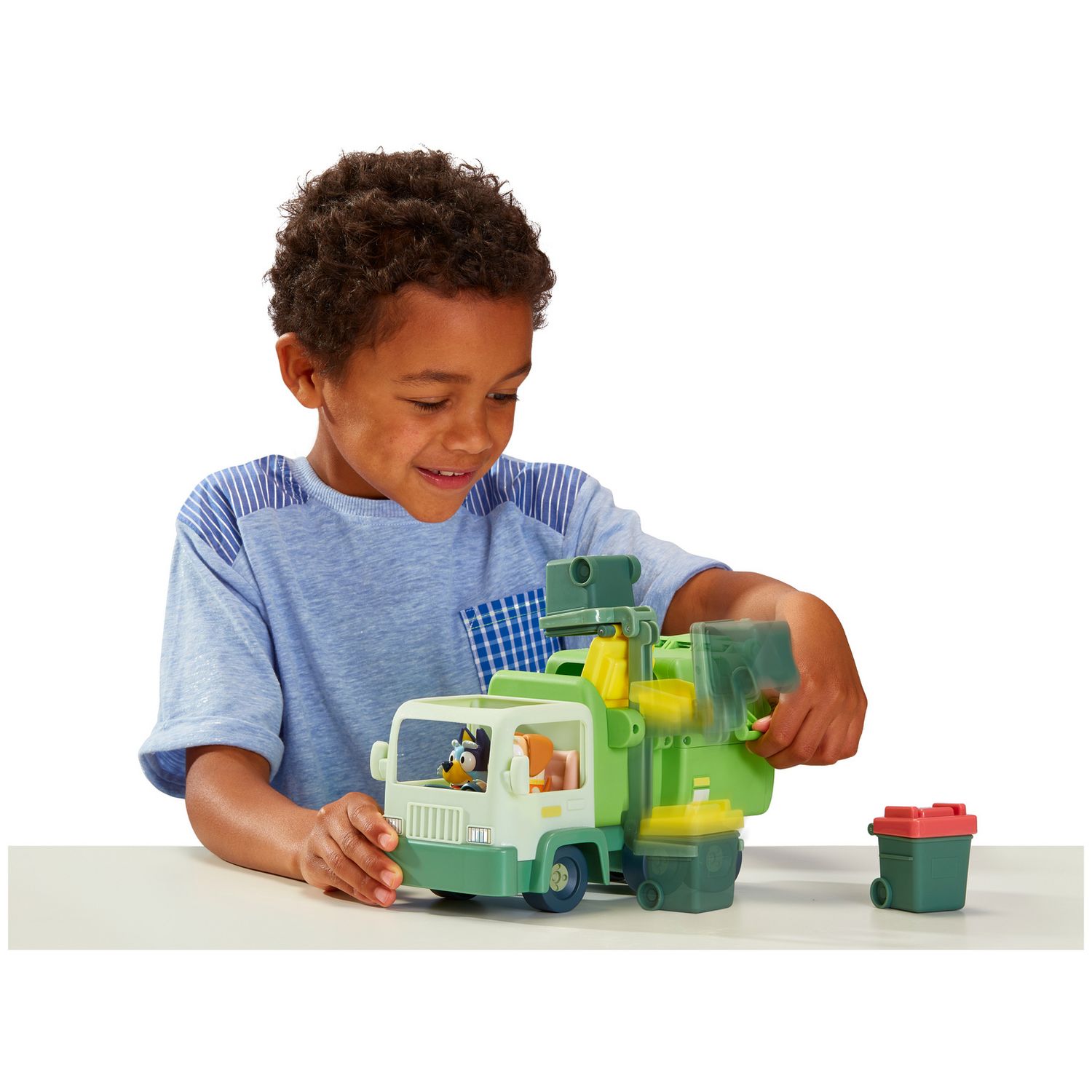 Bluey articulated garbage truck toy with figures (British brand)