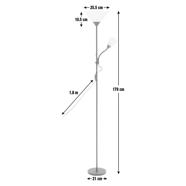 Argos Home black floor lamp 178cm tall, imported from the UK