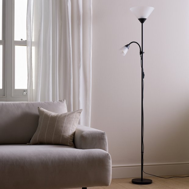 Argos Home black floor lamp 178cm tall, imported from the UK
