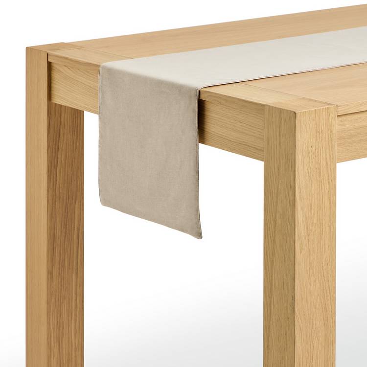 Habitat reversible table runner grey velvet cotton 220cm (British brand)