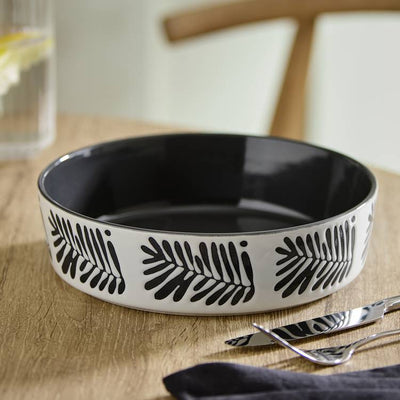 Argos Habitat Leaf 4 Piece Stoneware Pasta Bowls - Black & White- Buy online at McGrocer