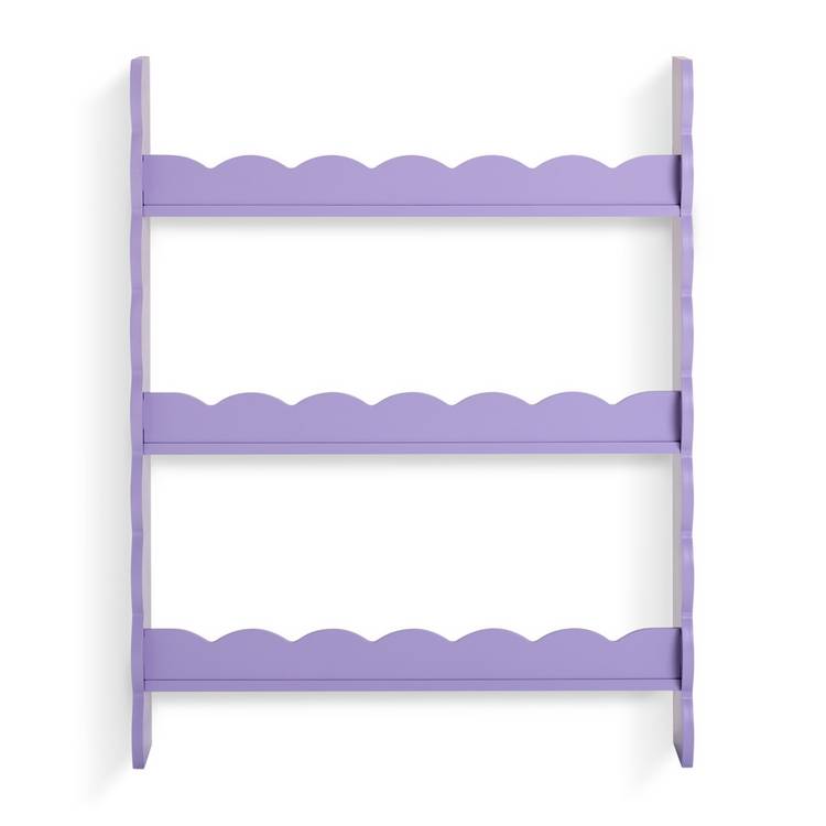 Habitat lilac wavy wall shelf with three shelves (British brand)