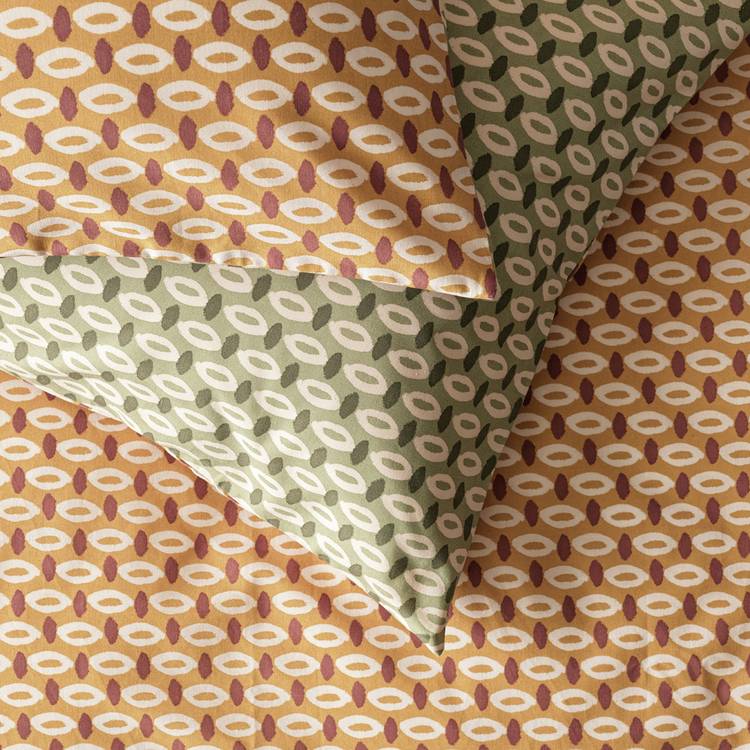Habitat reversible bedding set single size orange olive - British product