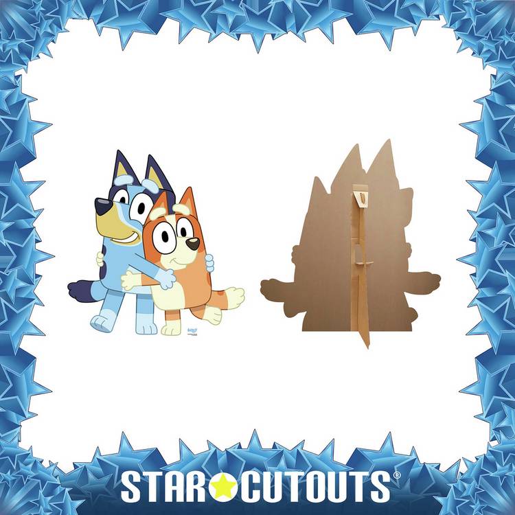 Star Cutouts Bluey and Bingo cardboard cutout life-size, imported from the UK