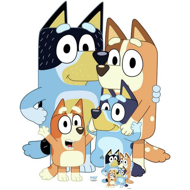 Bluey Heeler Family cardboard cutout - British product