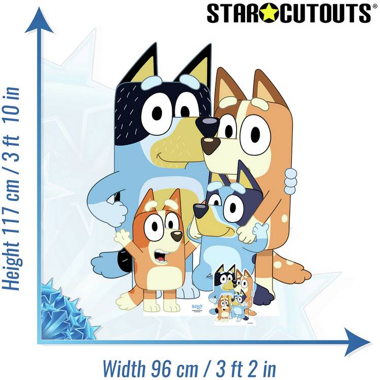 Bluey Heeler Family cardboard cutout - British product