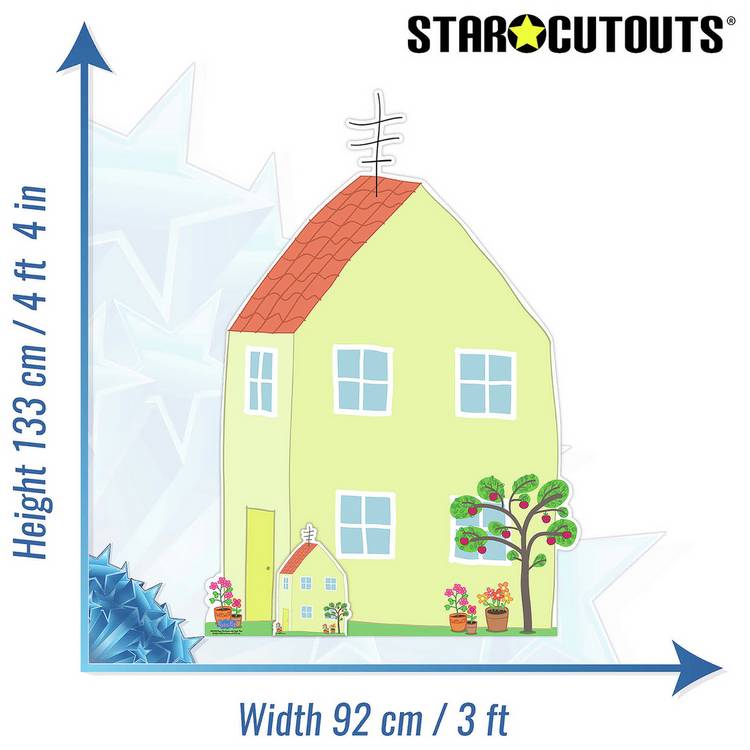 Star Cutouts Peppa Pig house and apple tree cardboard cutout, imported from the UK
