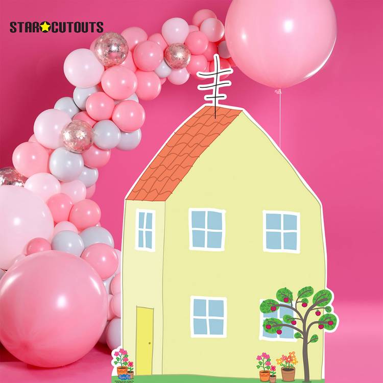 Star Cutouts Peppa Pig house and apple tree cardboard cutout, imported from the UK