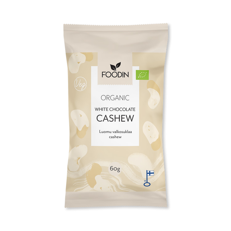 Organic raw white chocolate cashew bars 8x60g (British brand)