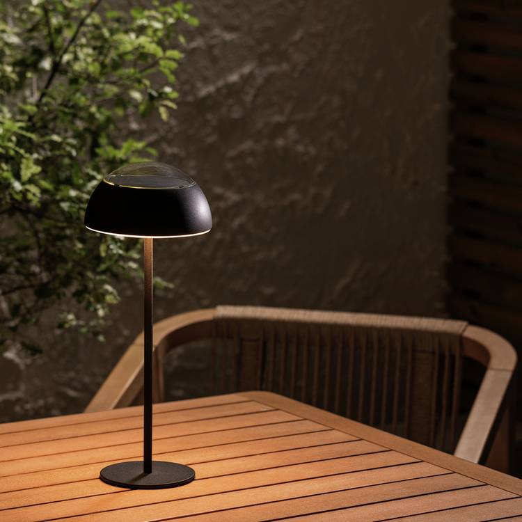 Habitat solar table lamp black metal 34cm (British brand)