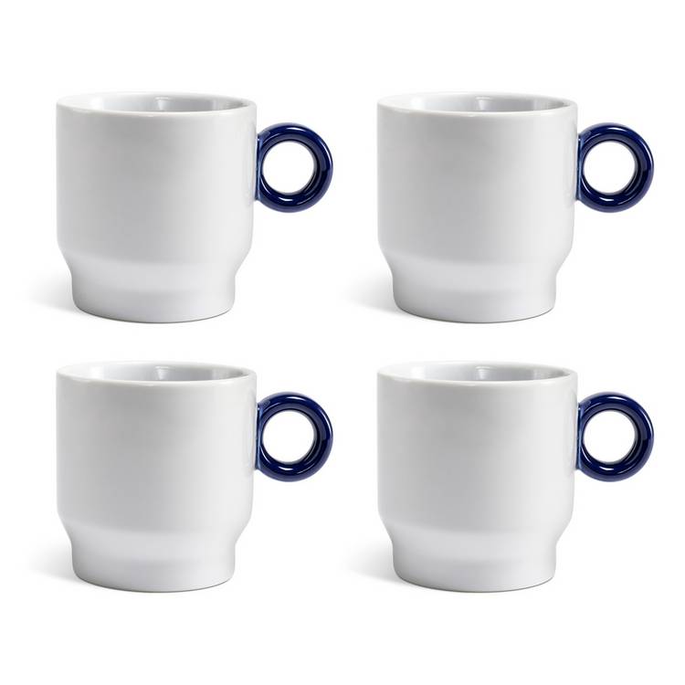 Sebastian Conran blue coffee cups set of 4 - British product