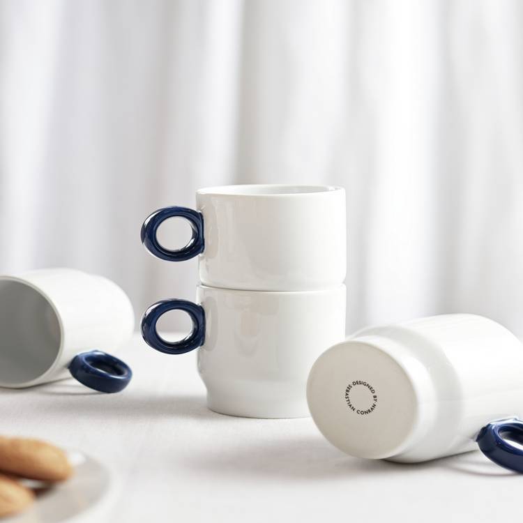 Sebastian Conran blue coffee cups set of 4 - British product