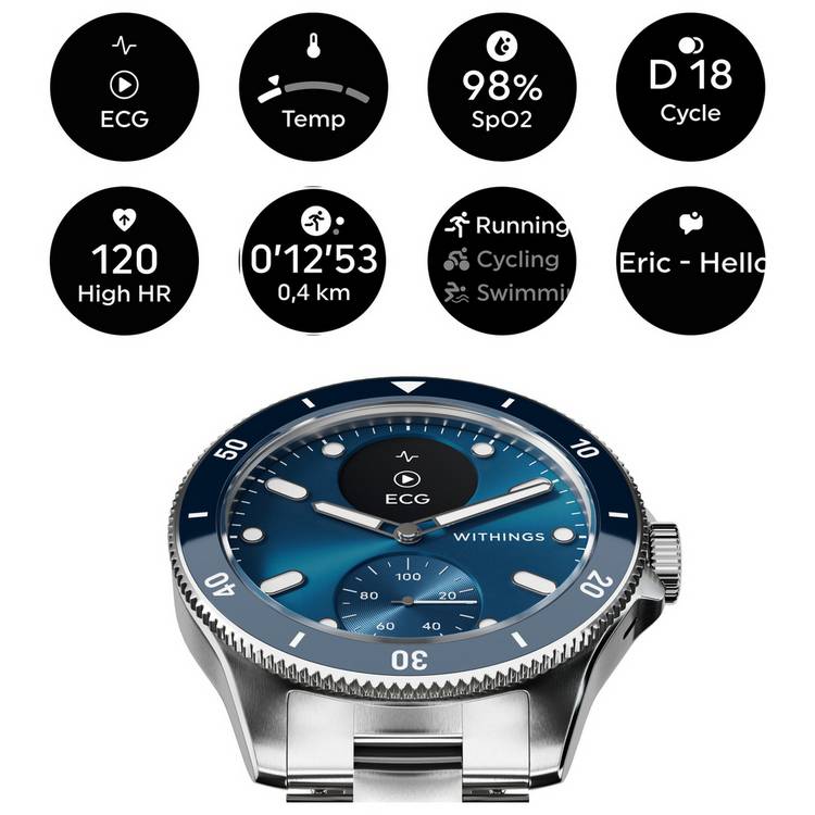 Withings ScanWatch Nova smartwatch 42mm blue - British product