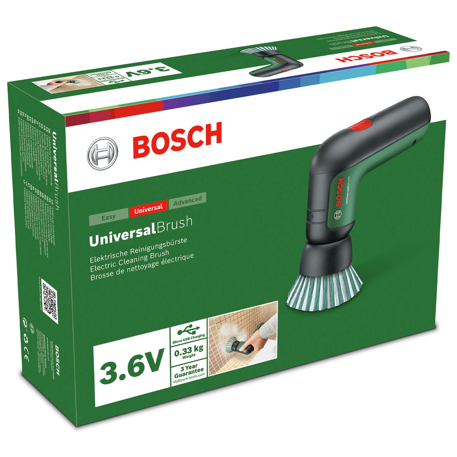 Bosch cordless cleaning brush with attachments and lithium battery - British product