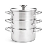 Habitat 3-tier brushed stainless steel steamer, UK version