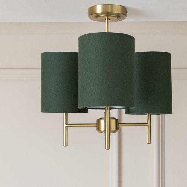 Argos Home green candelabra ceiling light 3 light (British brand)