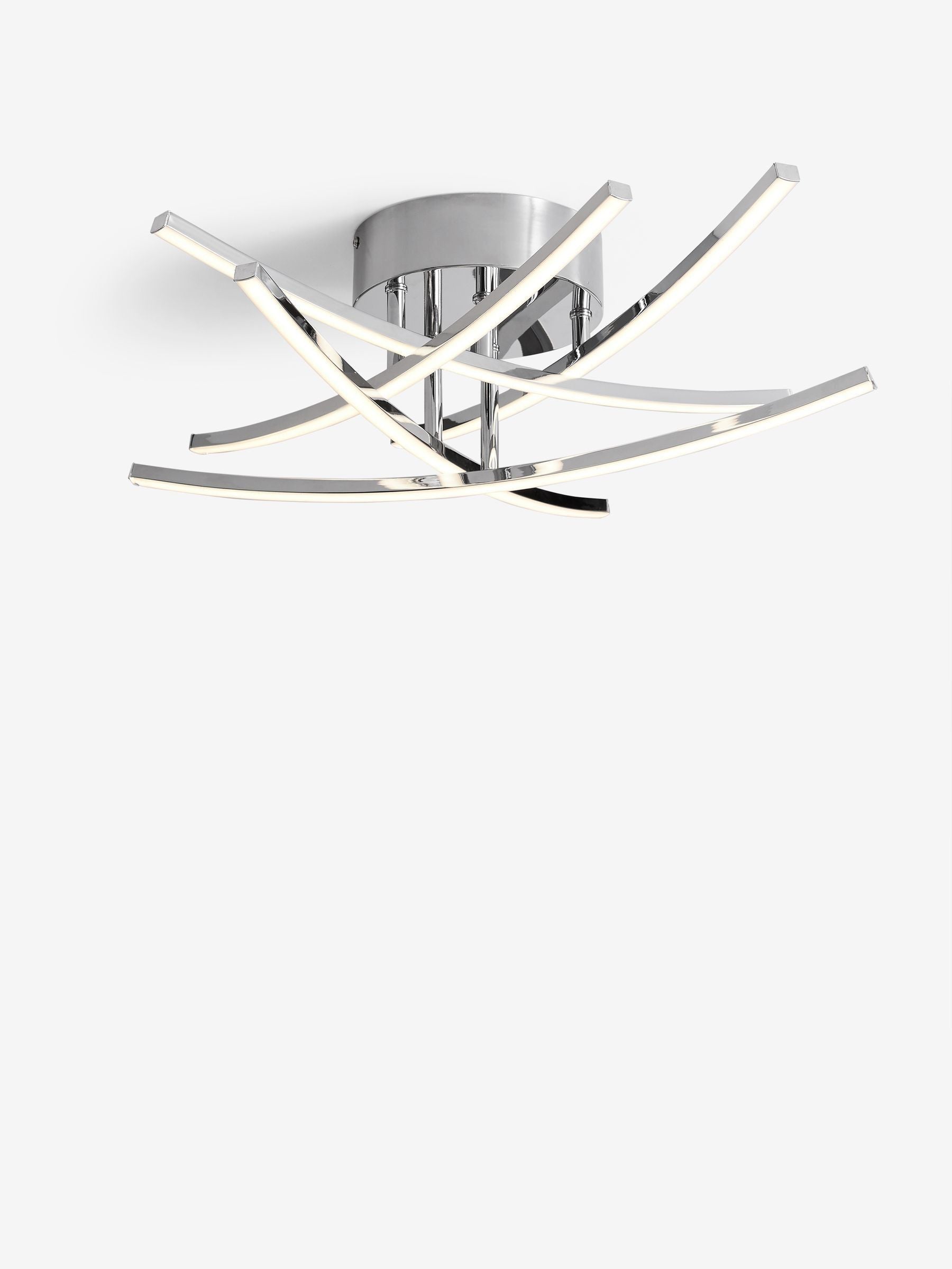 Amari chrome 5 arm flush ceiling light, UK version