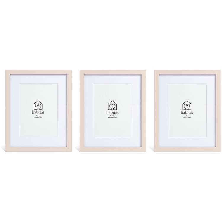 Habitat pink wooden picture frames set of 3, UK version
