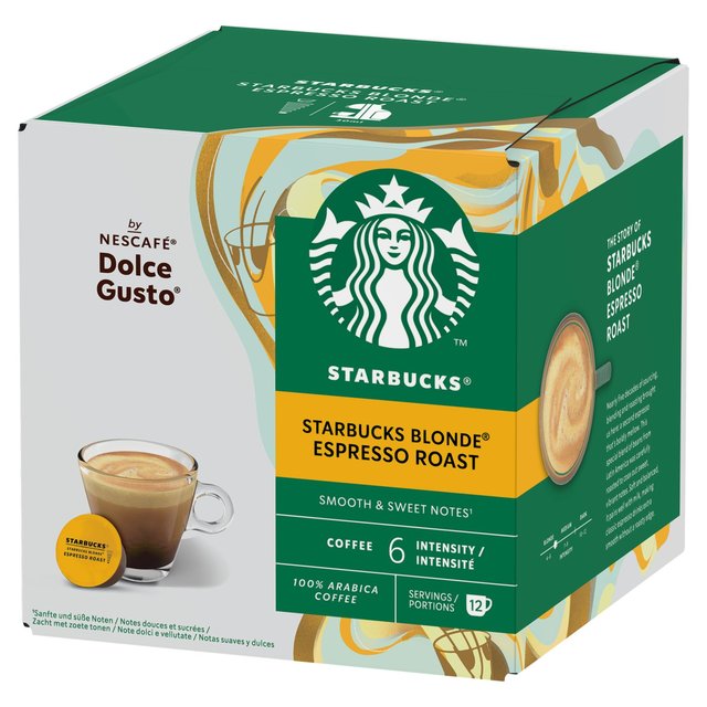 STARBUCKS Blonde Espresso Roast Coffee Pods by NESCAFE Dolce Gusto   12 per pack GOODS M&S   