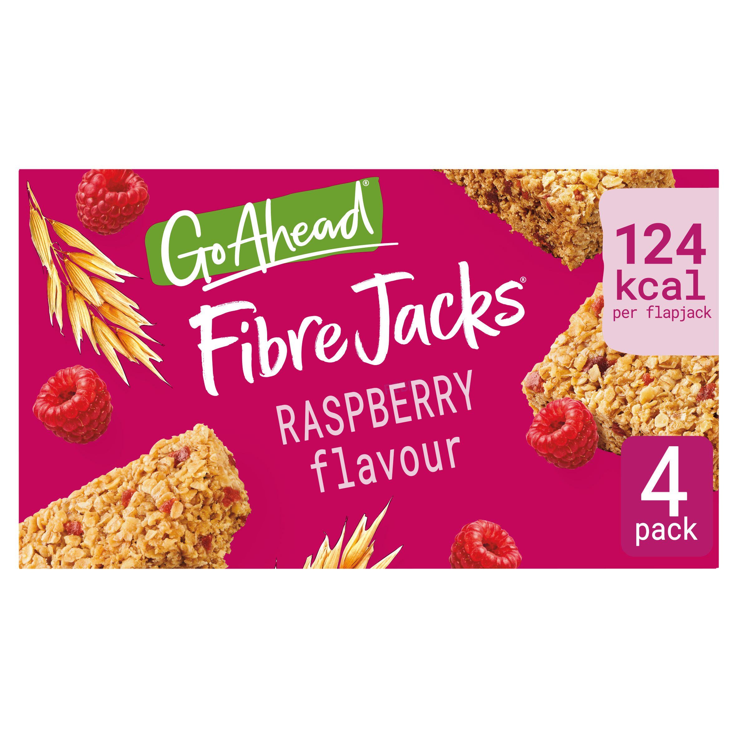 Go Ahead FibreJacks Raspberry Multipack Snack Bars 118.9g GOODS Sainsburys   