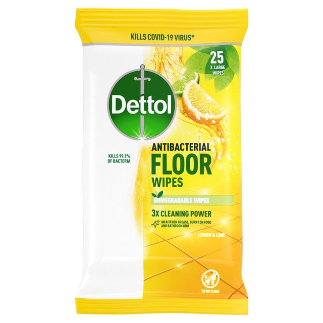 Dettol Antibacterial Extra Large Floor Wipes   25 per pack