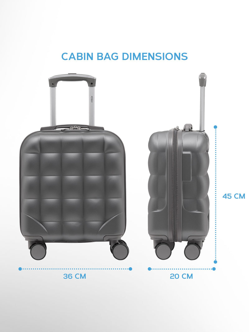 Flight Knight anthracite silver cabin case 45x36x20cm, imported from the UK