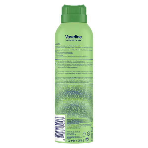 Vaseline Intensive Care Aloe Soothe spray moisturiser 190ml (British brand)